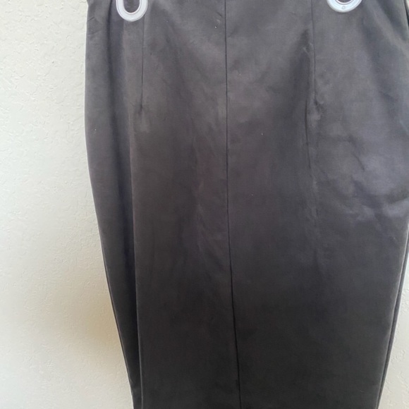 Label Suede Midi Skirt - Picture 3 of 6